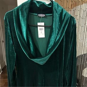 Velour/Velvet Cowl Neck Dress